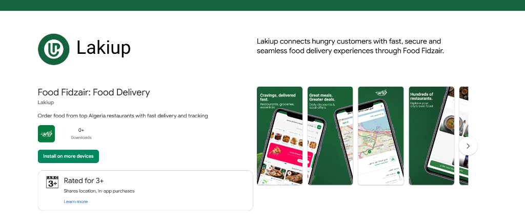Food Fidzair App Screenshot